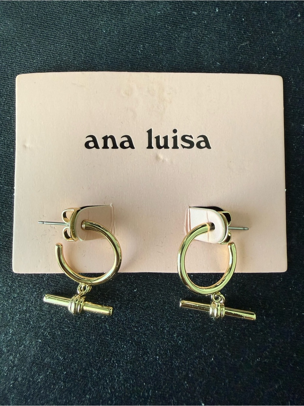 Ana Luisa Gold T-Bar Hoop Earrings